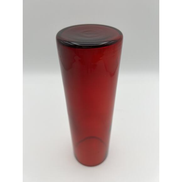 Blenko Art Glass Tangerine Amberina Mid Century Modern 8” Tall Cylinder Vase - Picture 5 of 9